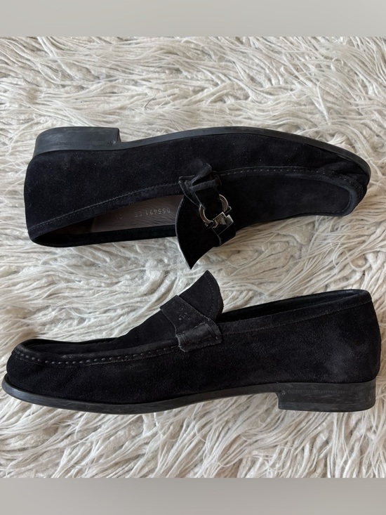 Salvatore Ferragamo Men\'s ADAM Black Suede Leather Slip On Loafers Size 8.5EE main image 8